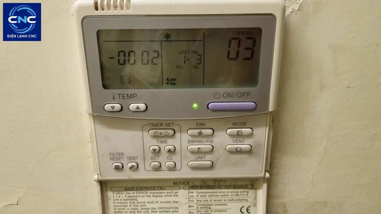 Bảng mã lỗi điều hòa VRV Toshiba mới nhất 1 Hình ảnh bảng điều khiển điều hòa vrv toshiba