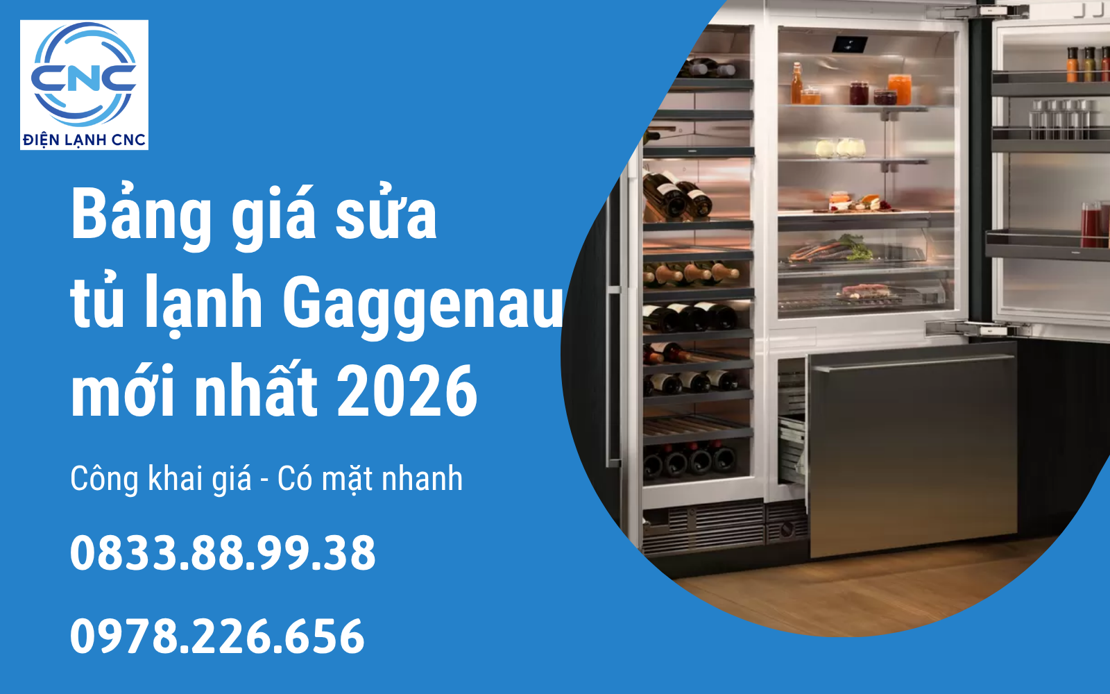 Bảng giá sửa tủ lạnh Gaggenau mới nhất 2026
