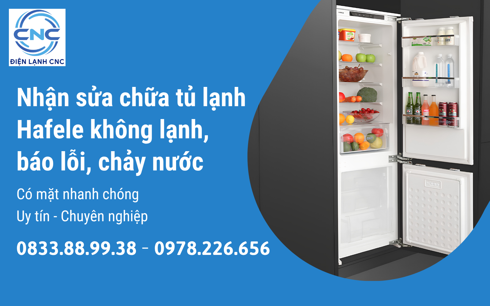 Nhận sửa chữa tủ lạnh Hafele không lạnh, báo lỗi, chảy nước