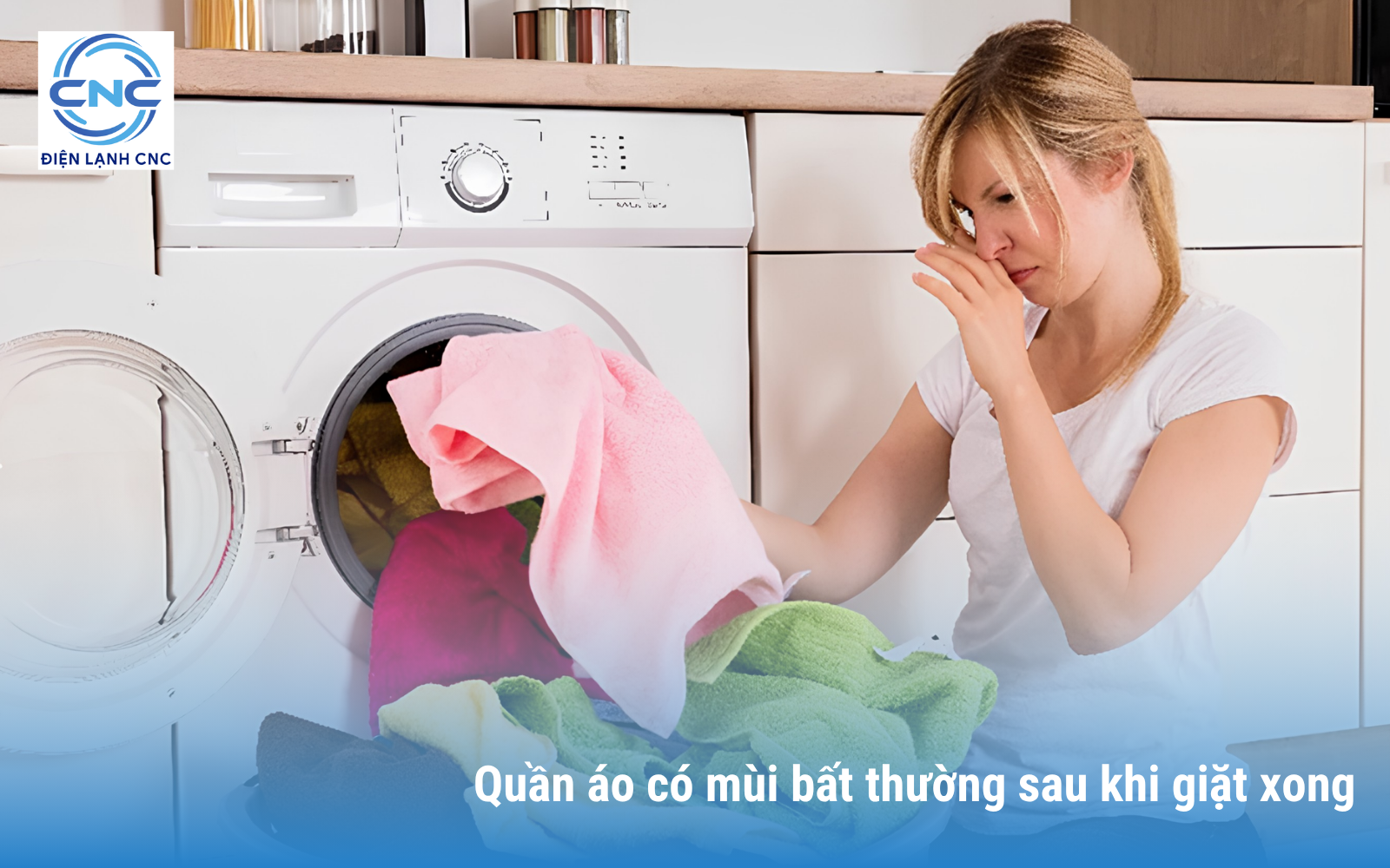 7 dấu hiệu cảnh báo máy giặt bị hỏng - Sửa máy giặt tại Cầu Giấy 2 Quần áo có mùi lạ sau khi giặt xong